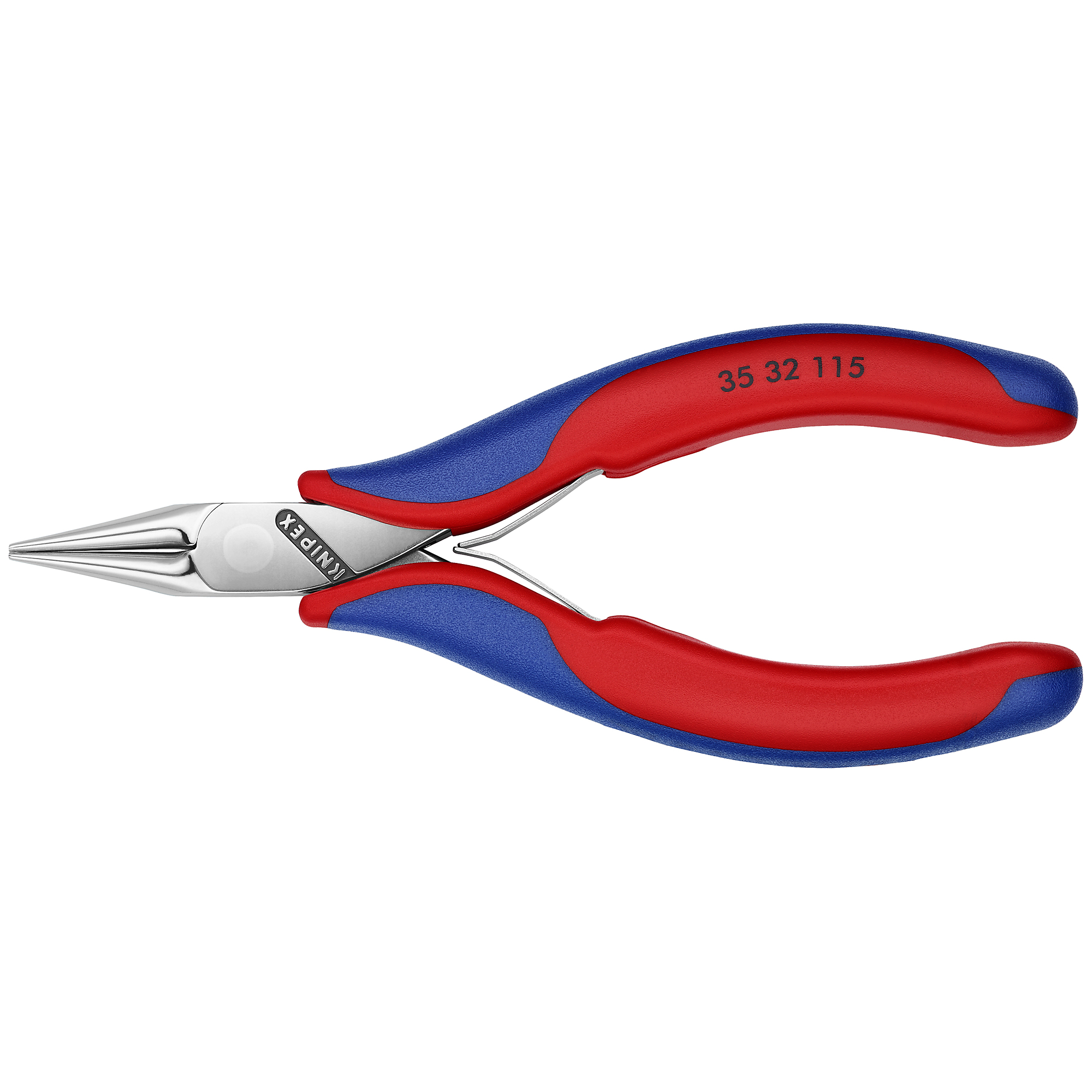 KNIPEX Electronics Pliers - 4.5in., Round Tips, Comfort Grip, Steel, Model# 35 32 115